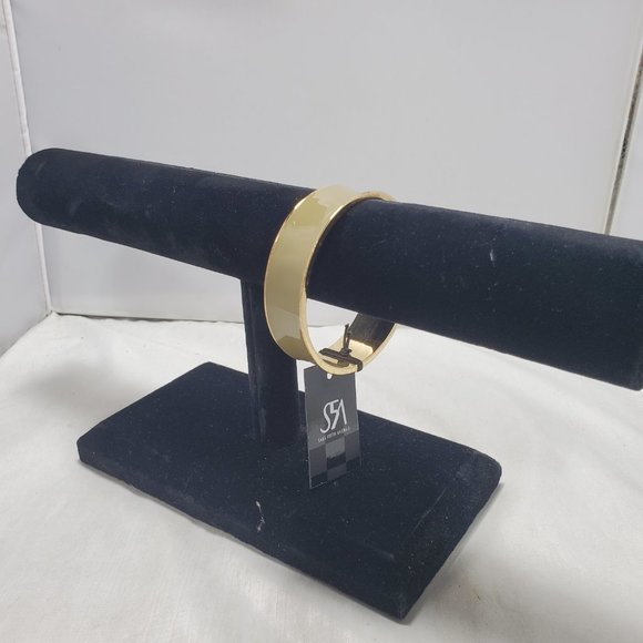 Saks Fifth Ave taupe enamel bangle bracelet - Picture 1 of 5